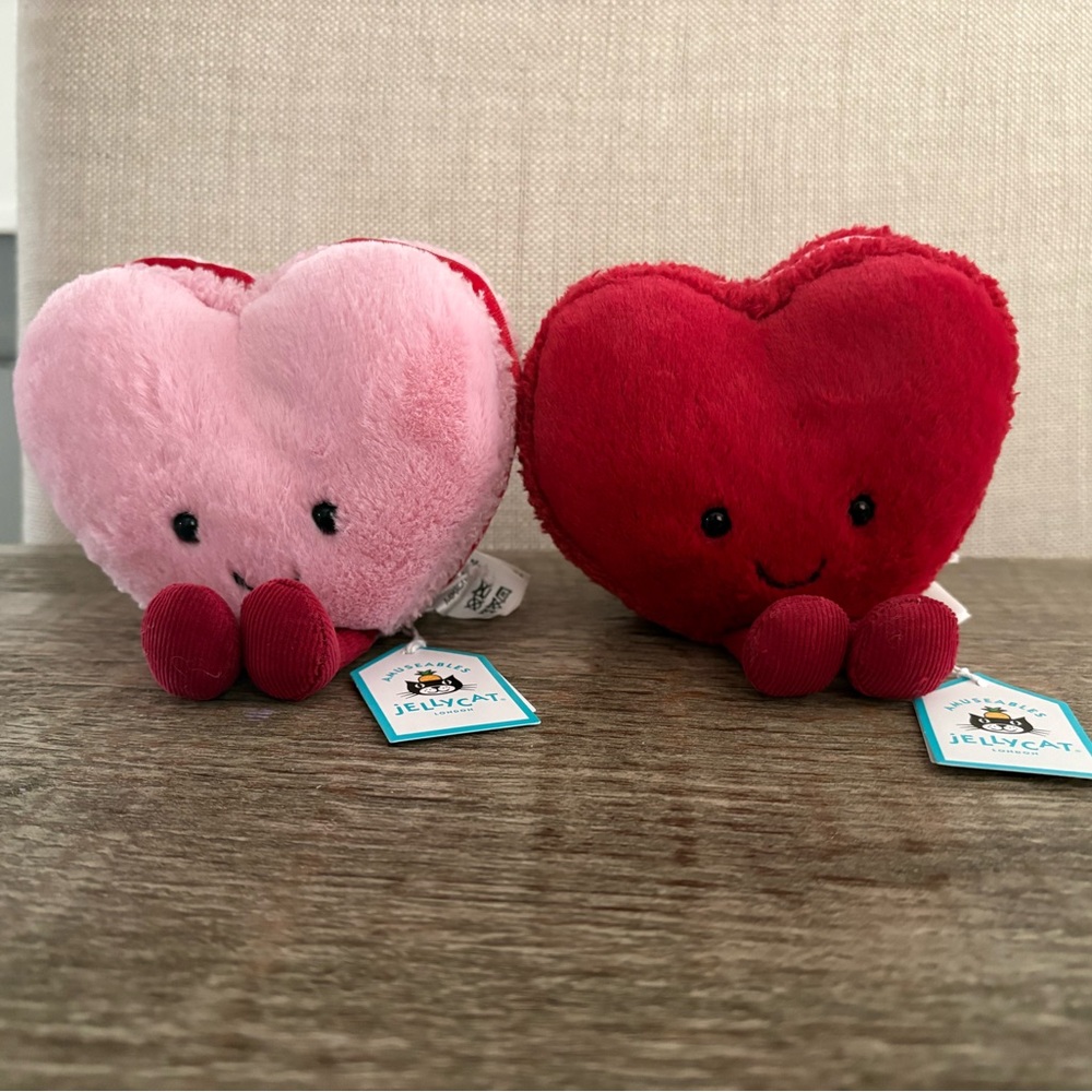 NWT Jellycat Amuseables Colette and Arlette Heart Macarons